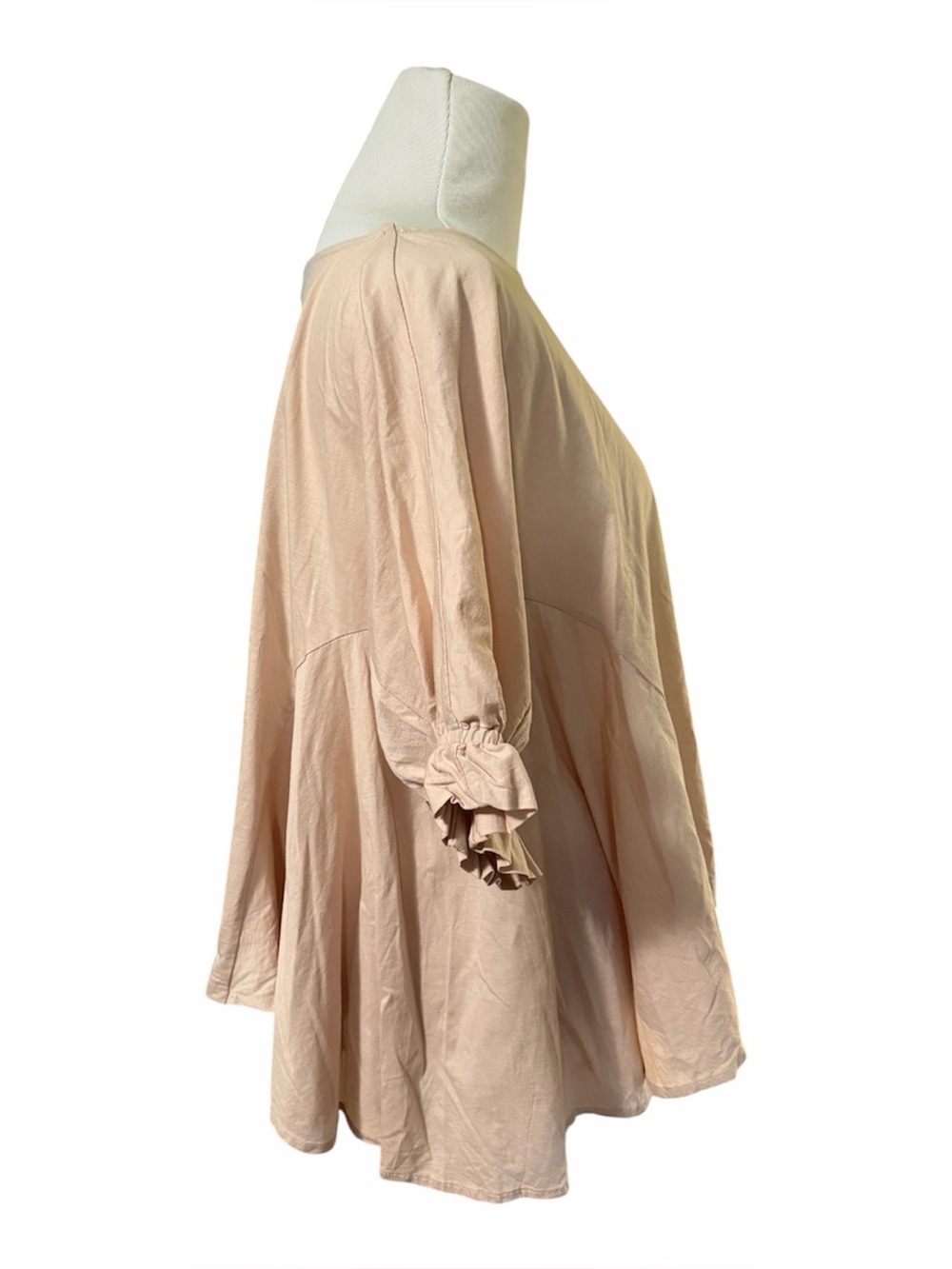 Dusty Rose Ruffle-Sleeve Swing Tunic langenlook boho castlecore OS
